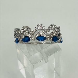 RETRO NWT BOMB PARTY RING RBP3087 TANZANITE CUBIC ZIRCONIA 2 PC SIZE 9